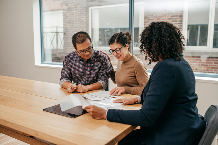 A financial advisor creating a retirement plan for clients.